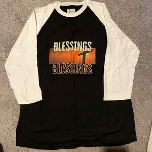 Blessings Raglan Baseball Tee - Black & White
